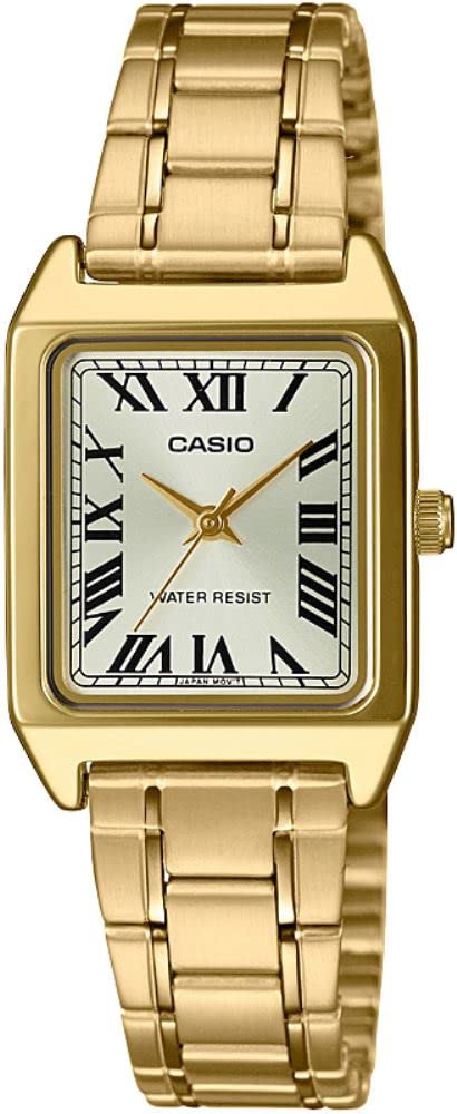 Rectangular Roman Dial Gold Dress Watch