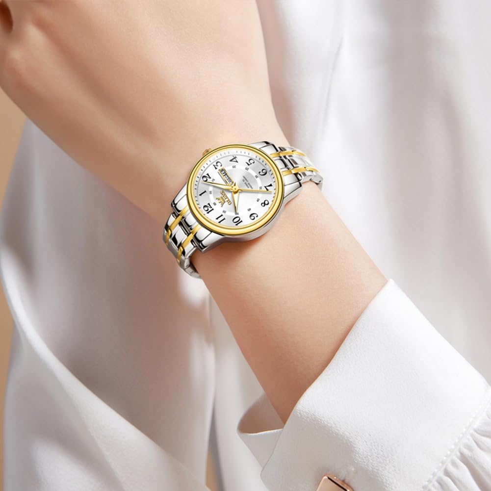 Two-Tone Arabic Numeral Dress Watch