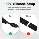 Classic Sports Watch Silicone Strap Black Dial
