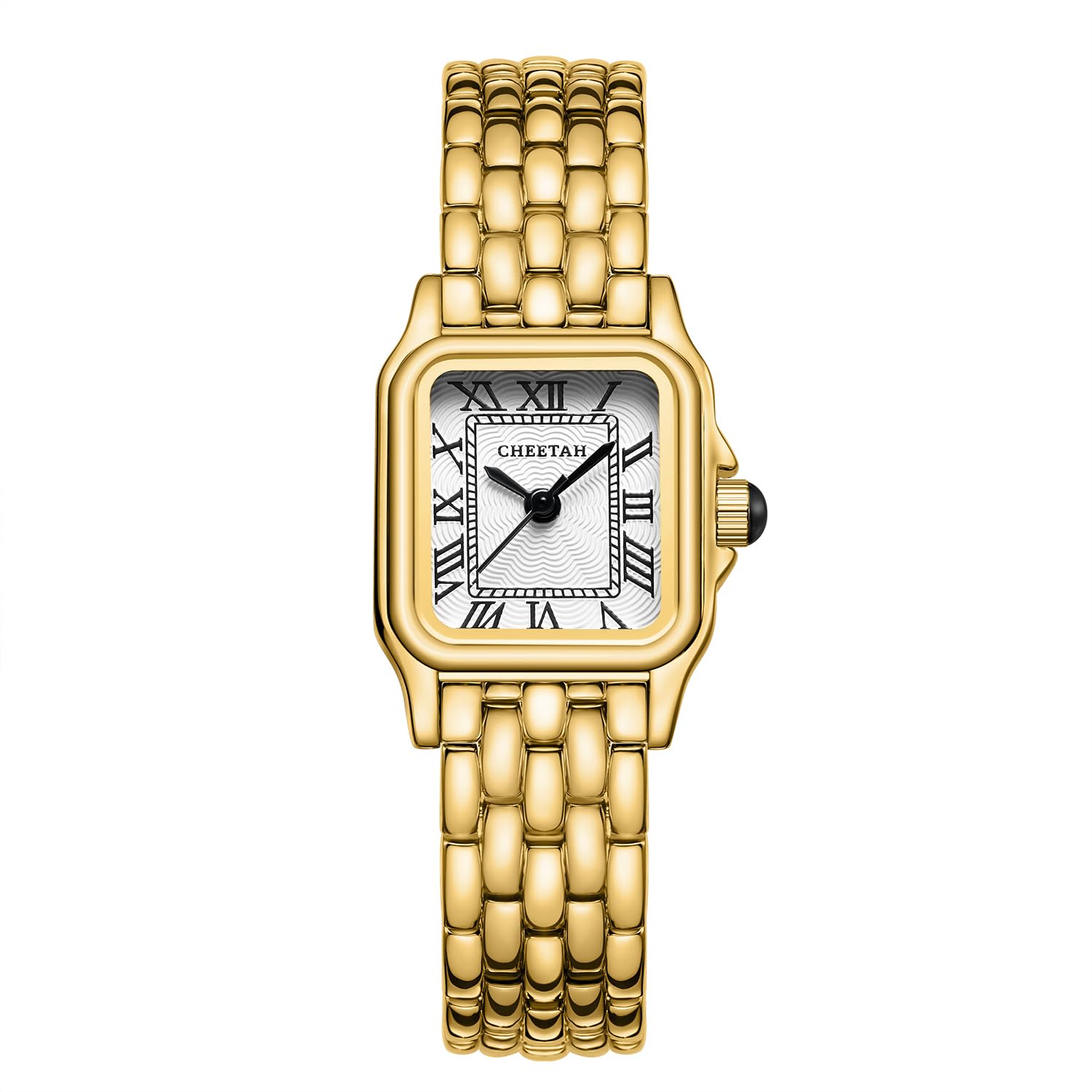 Vintage Rectangular Roman Dial Watch Gold Bracelet
