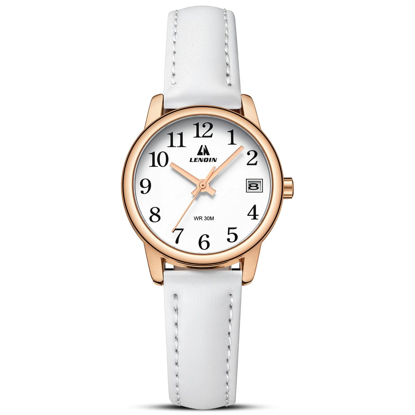 Easy Read Leather Strap Watch Luminous Dial
