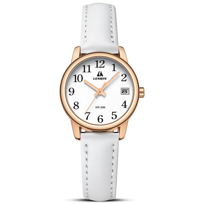 Easy Read Leather Strap Watch Luminous Dial
