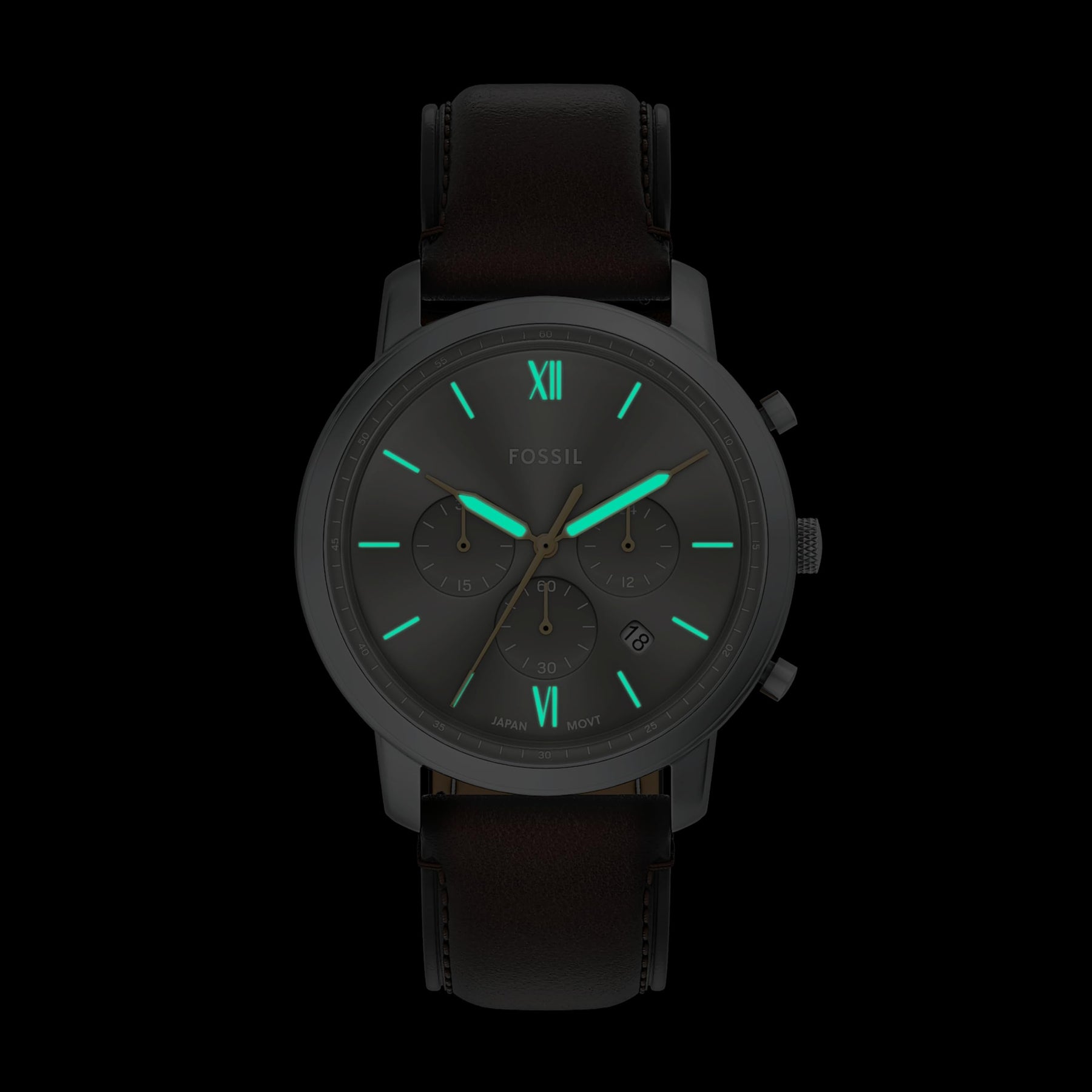 Fossil Men's Watch, Neutra Chronograph Brown Leather Watch for Men