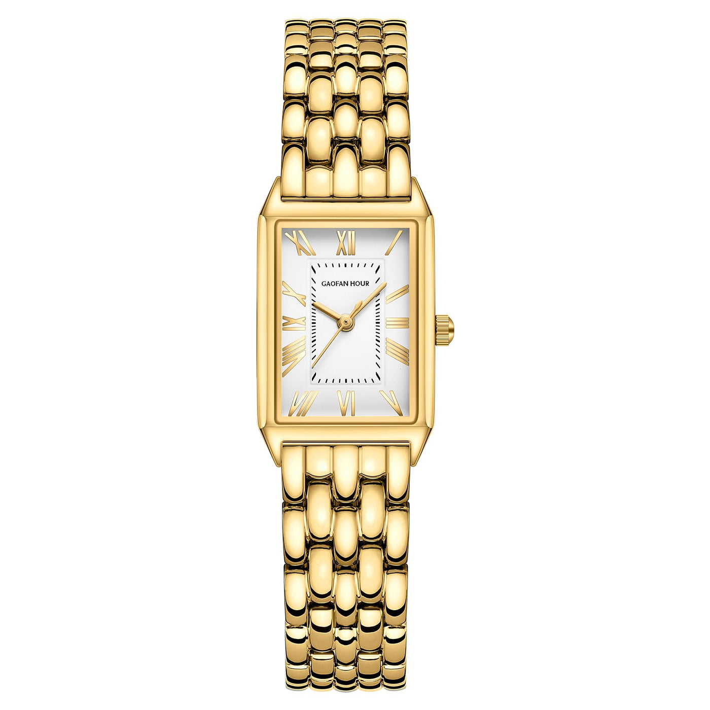 Vintage Rectangular Roman Dial Watch Gold Tone