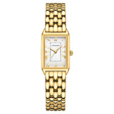 Vintage Rectangular Roman Dial Watch Gold Tone