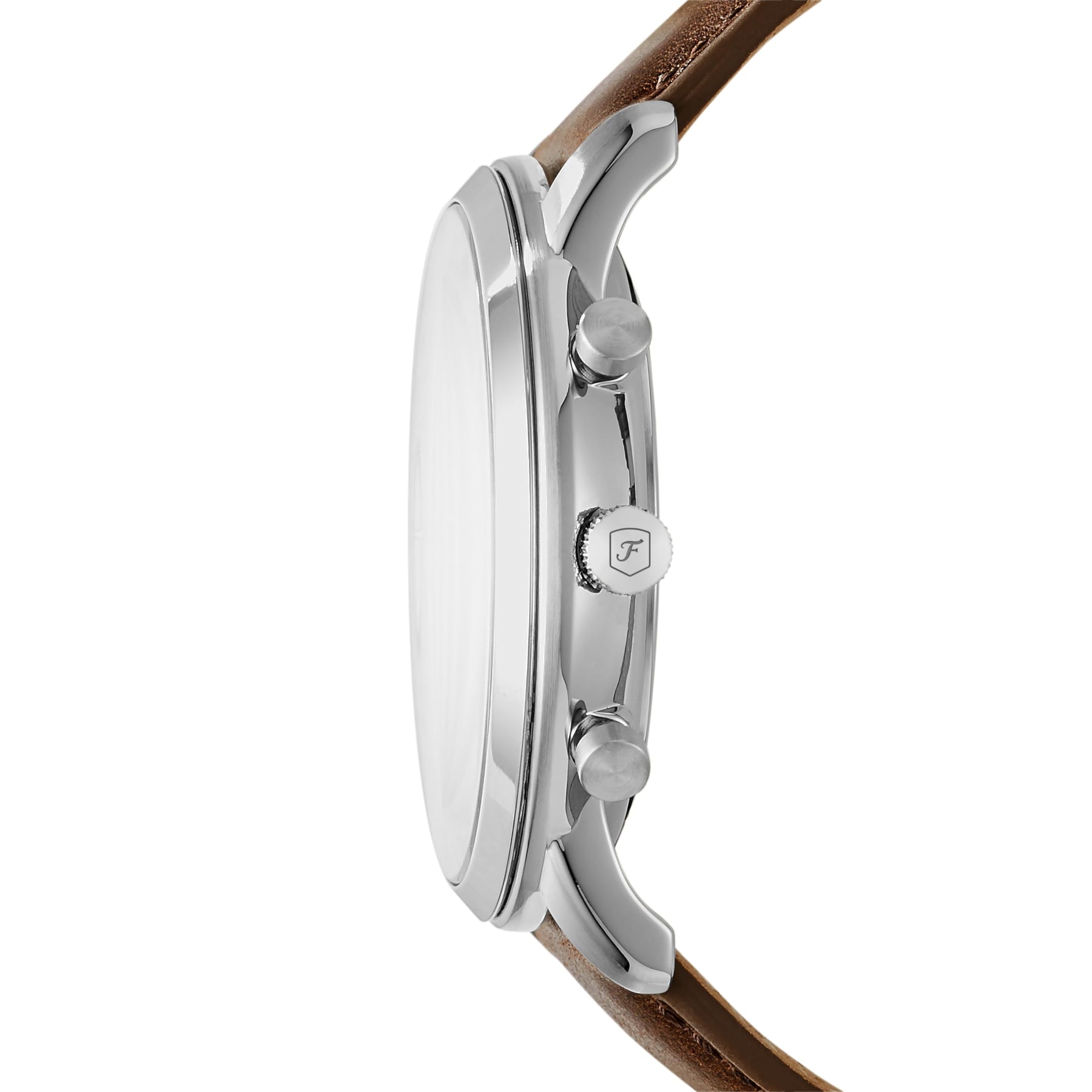 Neutra Chronograph Leather Watch Silver Brown
