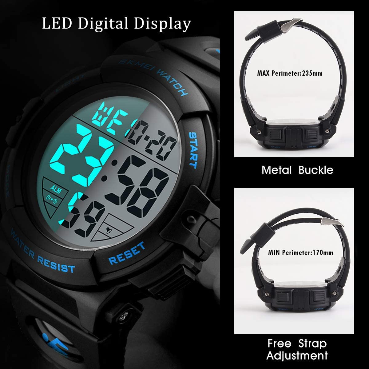 Digital Tactical Sports Watch LED Display
