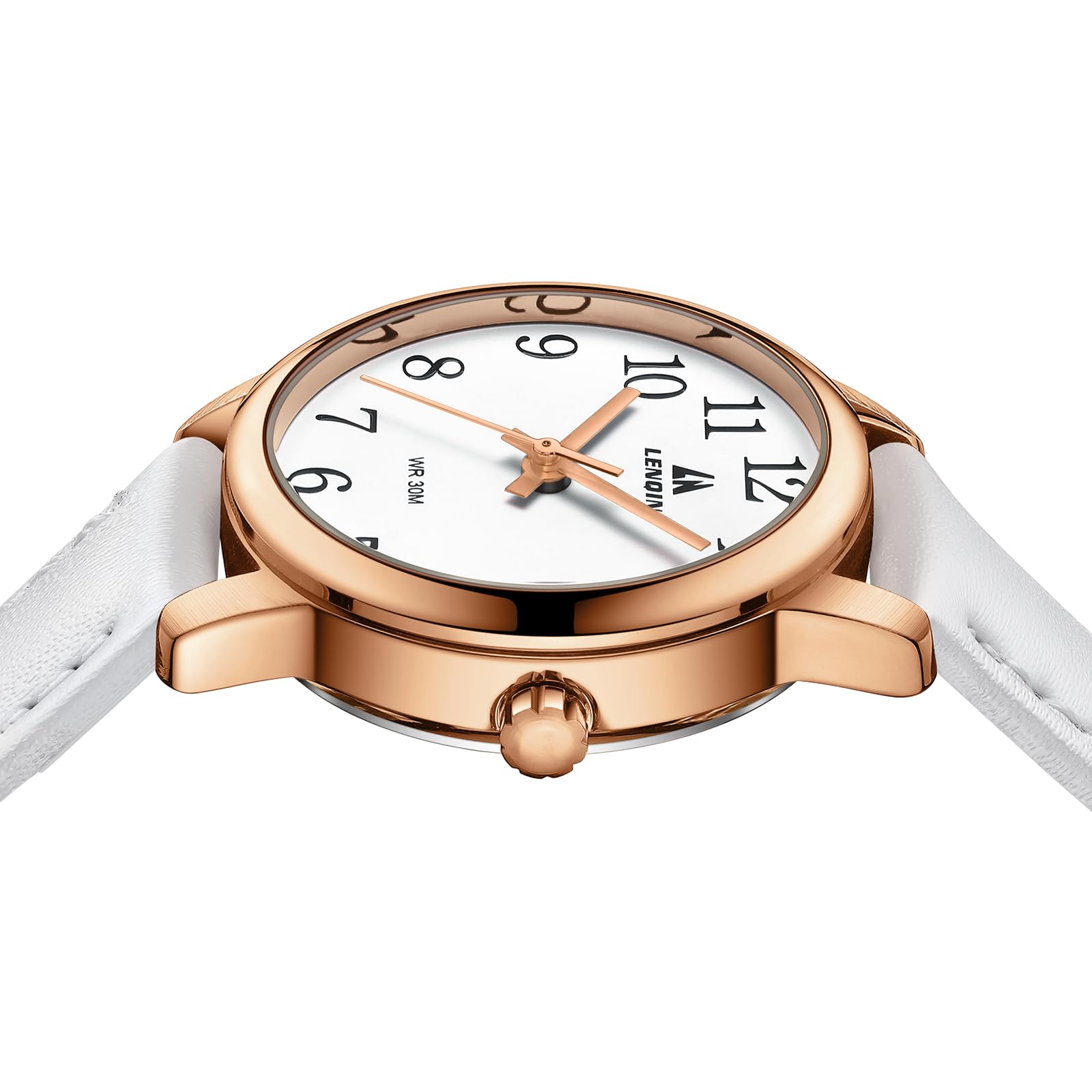 Easy Read Leather Strap Watch Luminous Dial