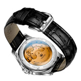 Automatic Moon Phase Leather Watch Grey