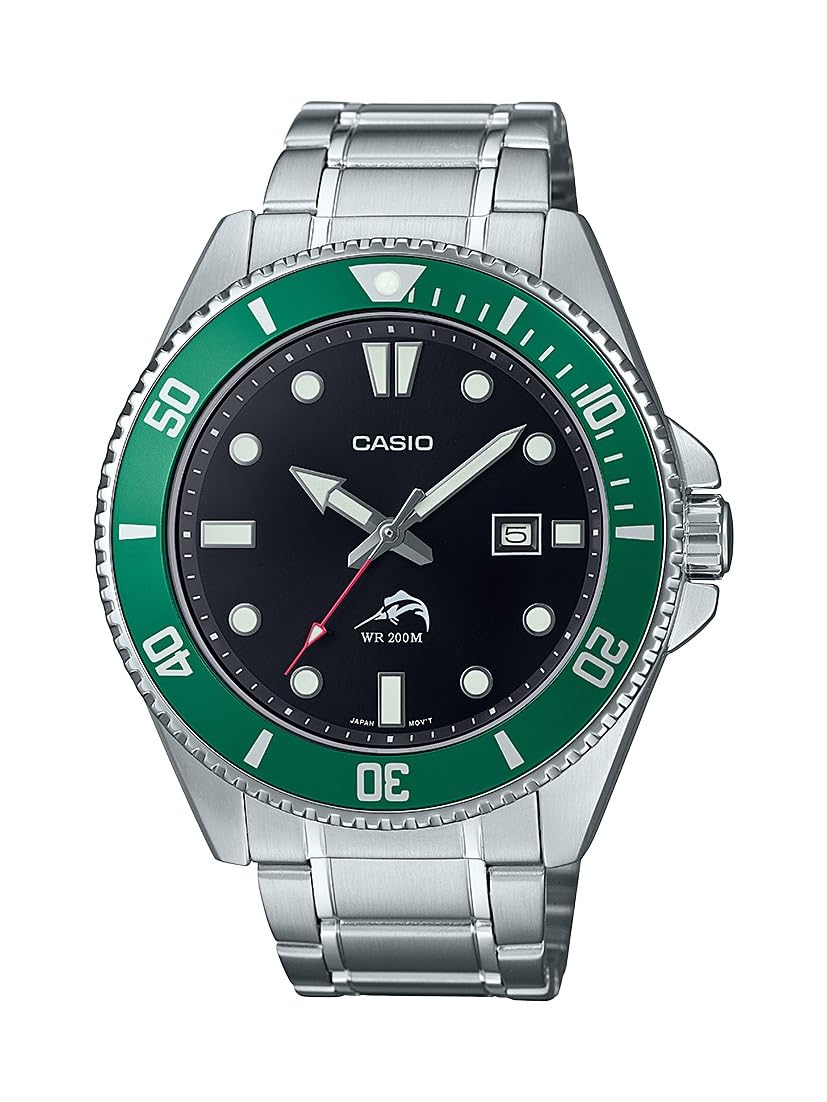 200M Dive Watch Green Dial Silver Band