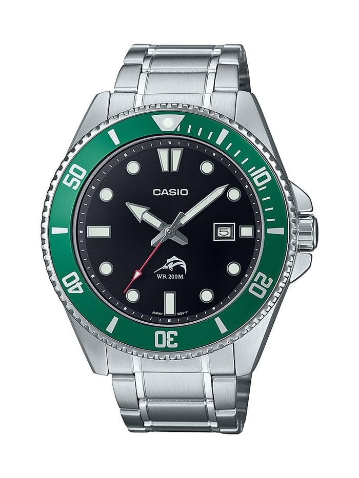 200M Dive Watch Green Dial Silver Band