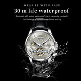 Automatic Moon Phase Leather Watch Grey