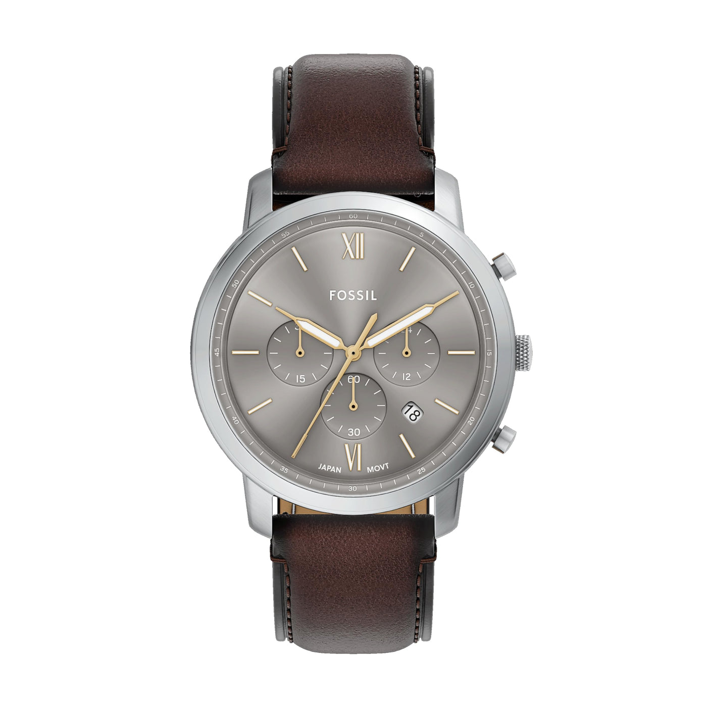 Fossil Men's Watch, Neutra Chronograph Brown Leather Watch for Men
