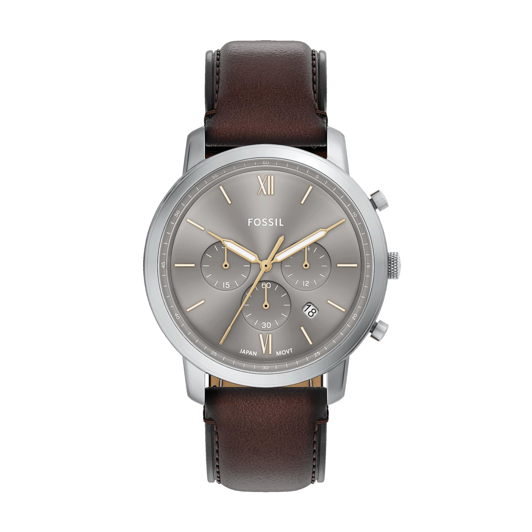 Fossil Men's Watch, Neutra Chronograph Brown Leather Watch for Men