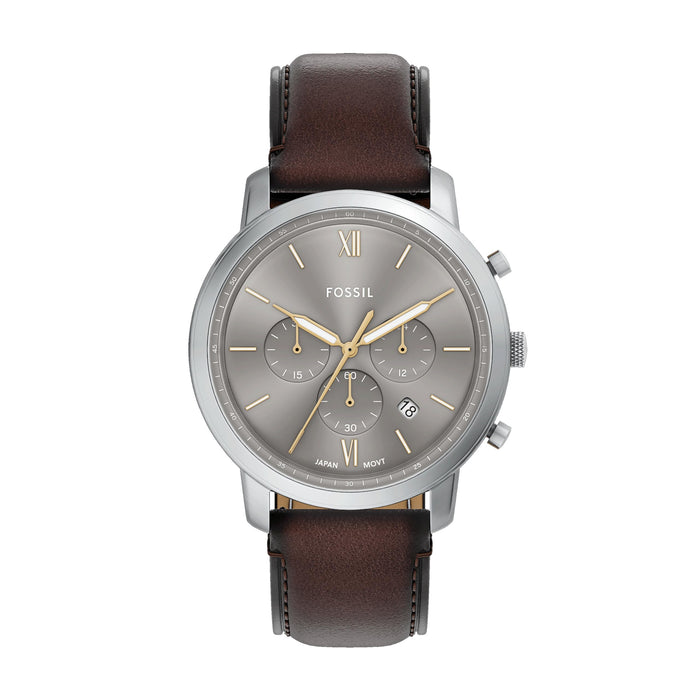 Fossil Men's Watch, Neutra Chronograph Brown Leather Watch for Men