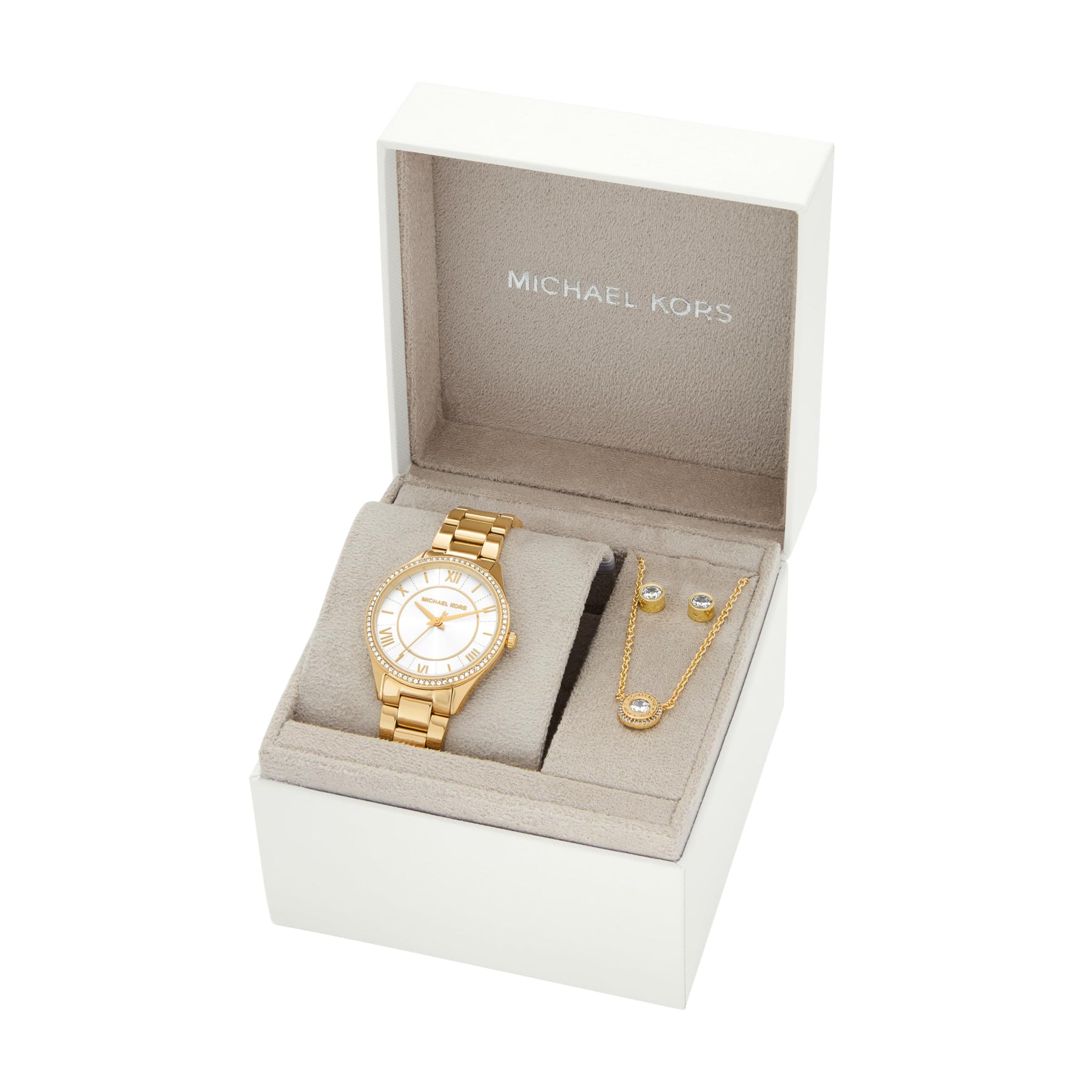 Lauryn Three-Hand Gold Watch Gift Set