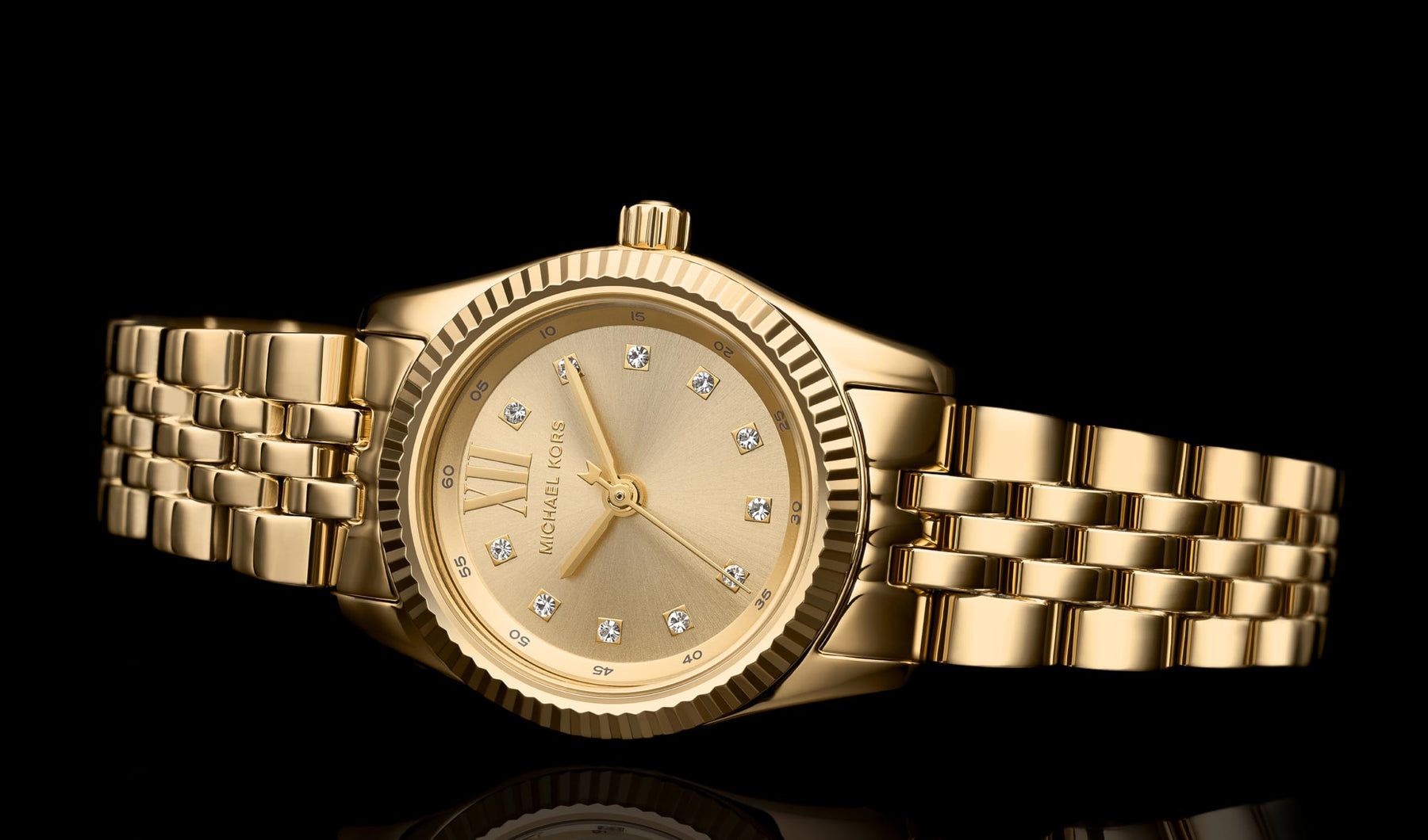 Petite Lexington Three-Hand Gold Watch