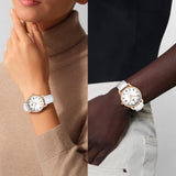 Easy Read Leather Strap Watch Luminous Dial