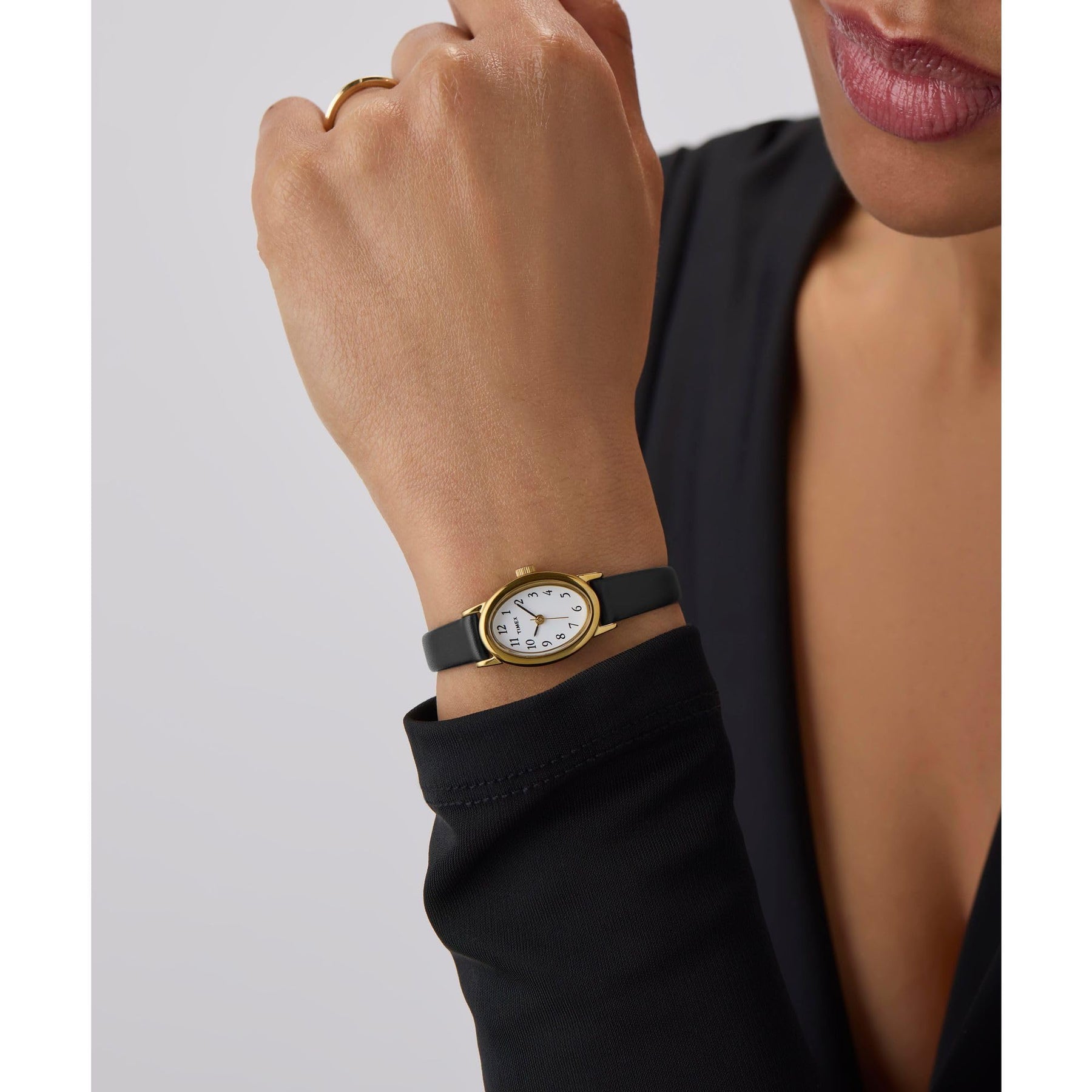 Cavatina Black Leather Strap Watch