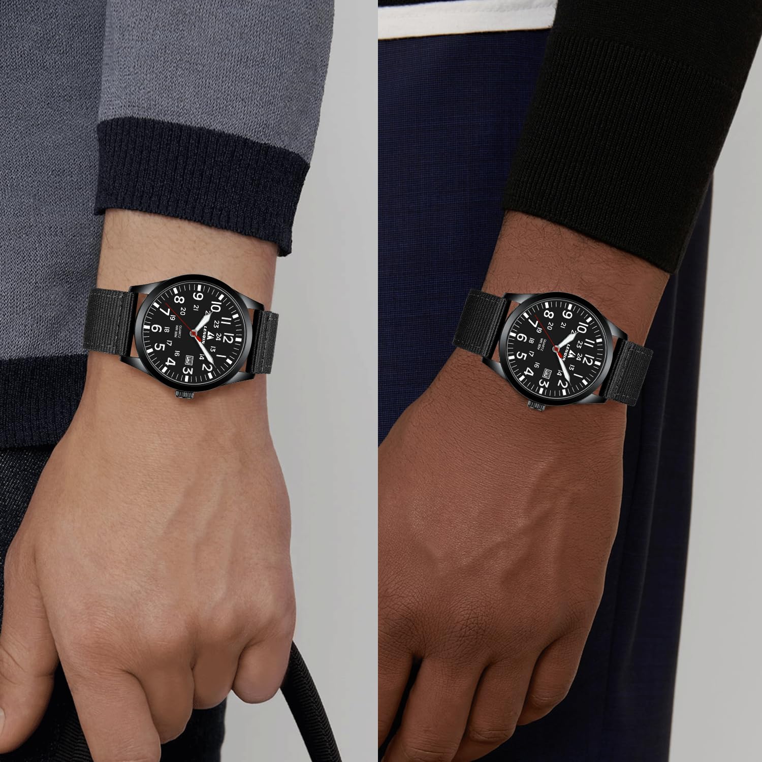 Military Quartz Watch Nylon Strap Luminous Dial