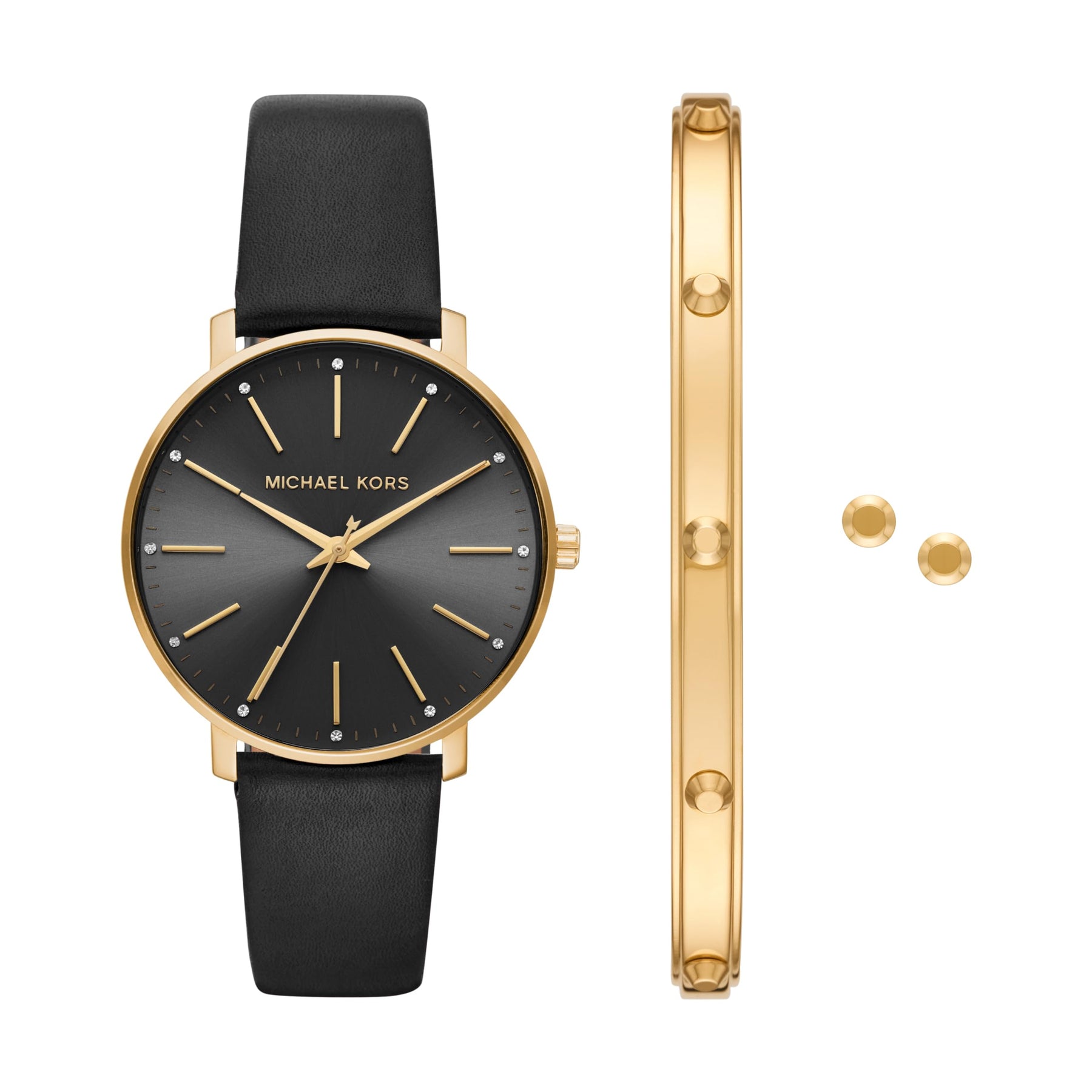 Pyper Black Leather Watch Gift Set