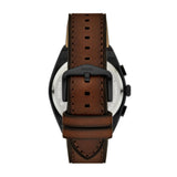 Everett Chronograph Leather Watch Brown