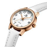 Easy Read Leather Strap Watch Luminous Dial