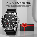 Classic Sports Watch Silicone Strap Black Dial