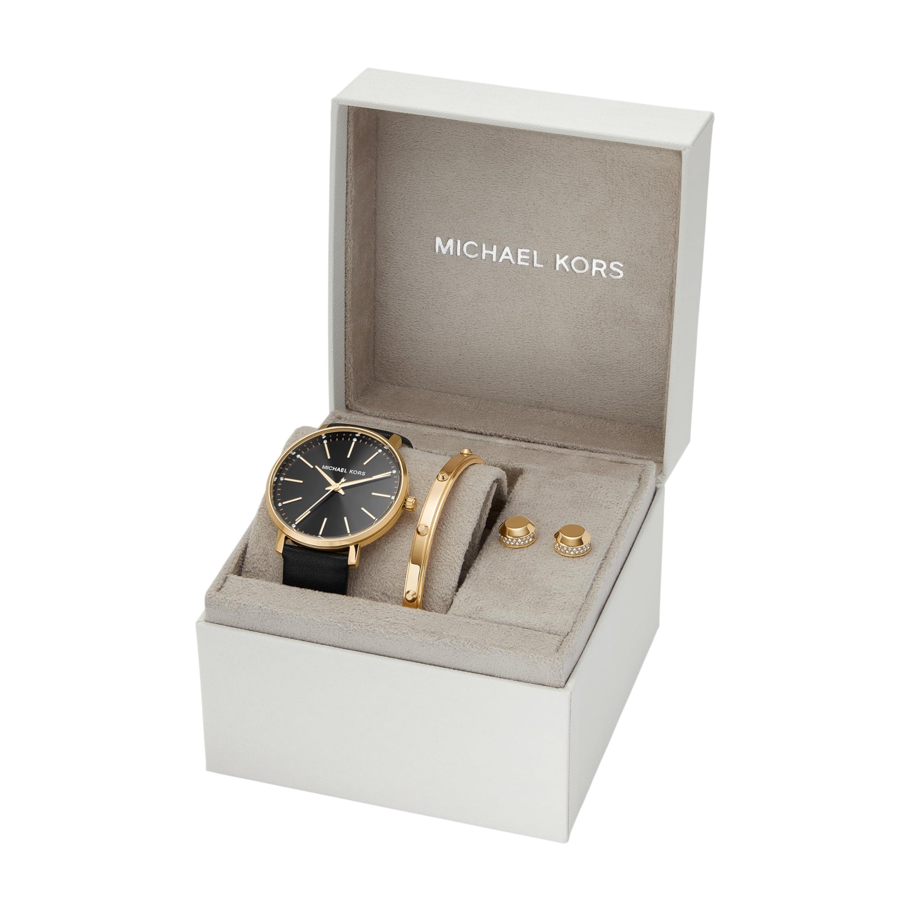 Pyper Black Leather Watch Gift Set