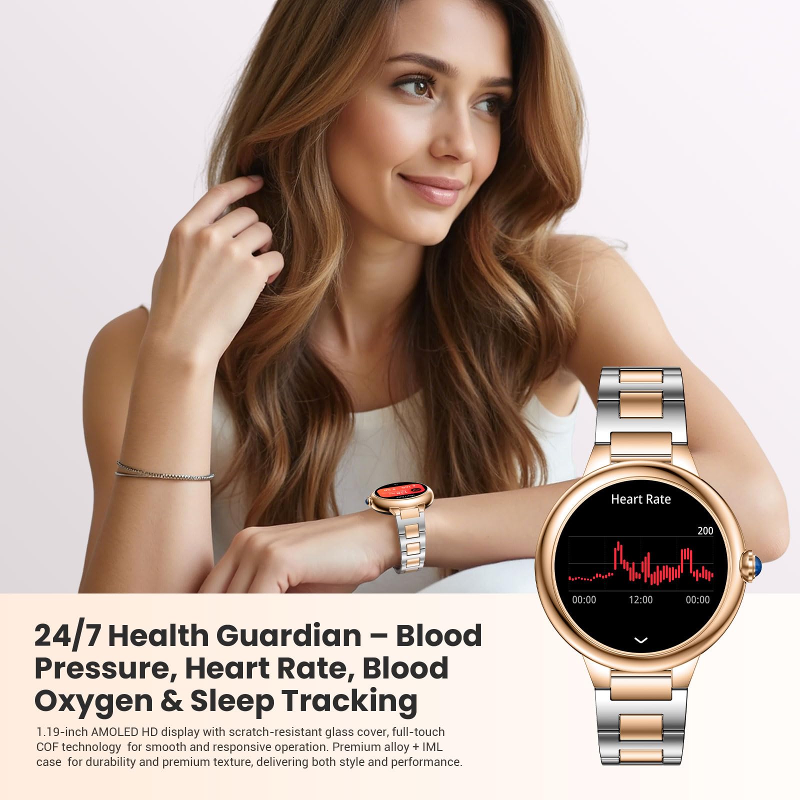 Luxury AMOLED Smartwatch with Fitness Tracker