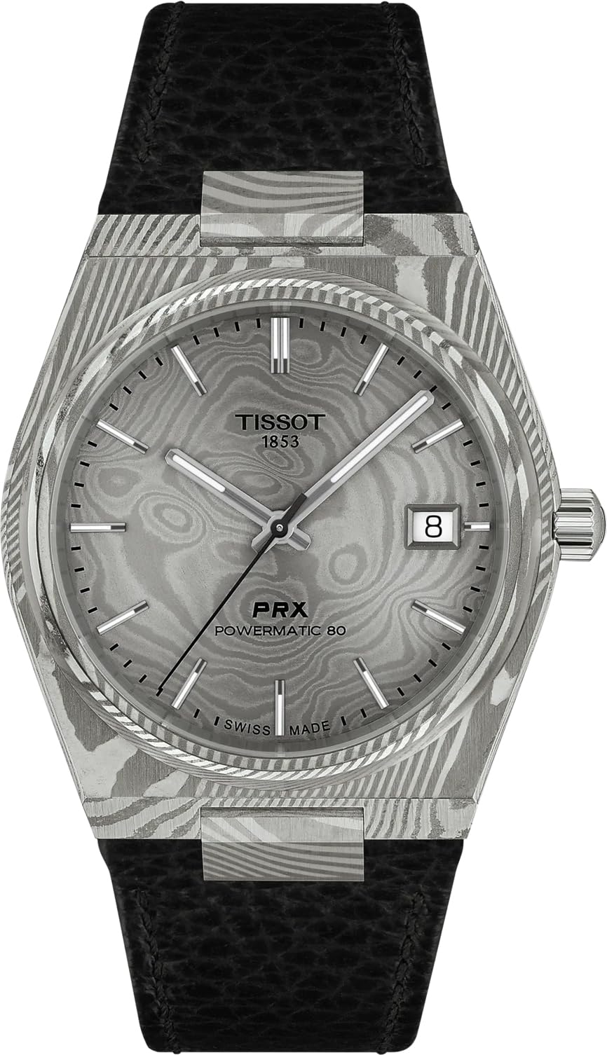 PRX Automatic Damascus Steel Watch 38mm Grey Dial
