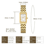 Vintage Rectangular Roman Dial Watch Gold Tone