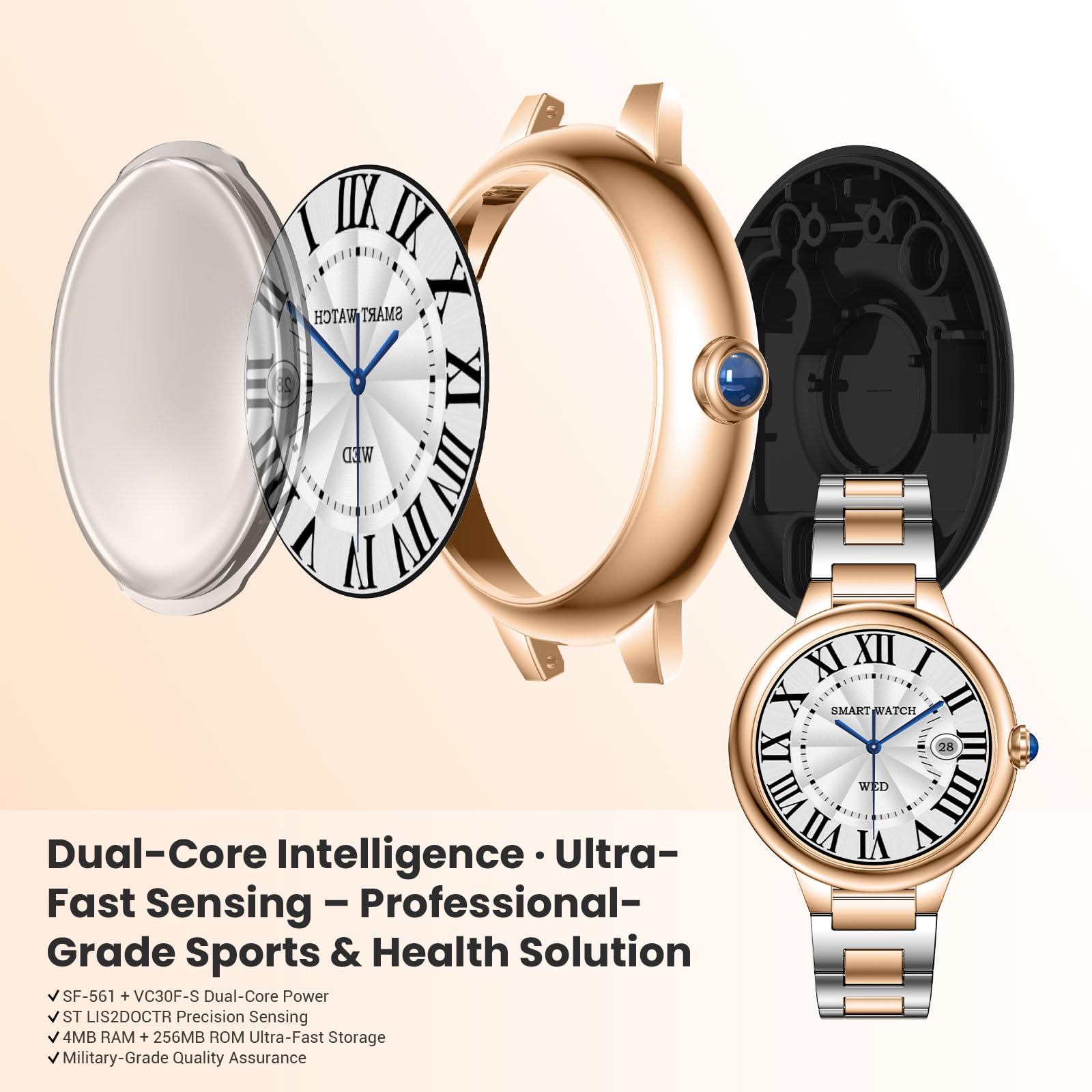 Luxury AMOLED Smartwatch with Fitness Tracker