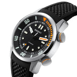 Automatic Dive Watch Black Silicone Strap Sapphire Glass