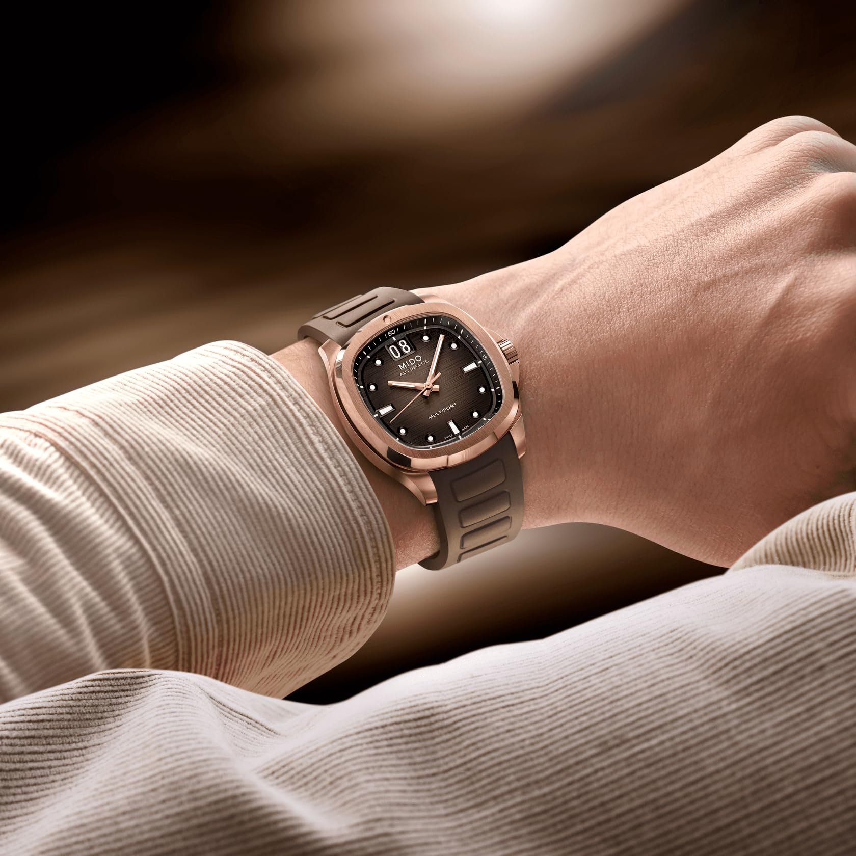 Multifort TV Big Date Brown Dial Watch 40mm
