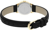 Timex Women's Easy Reader 25mm Watch – Gold-Tone Case White Dial and Date with Black Leather Strap