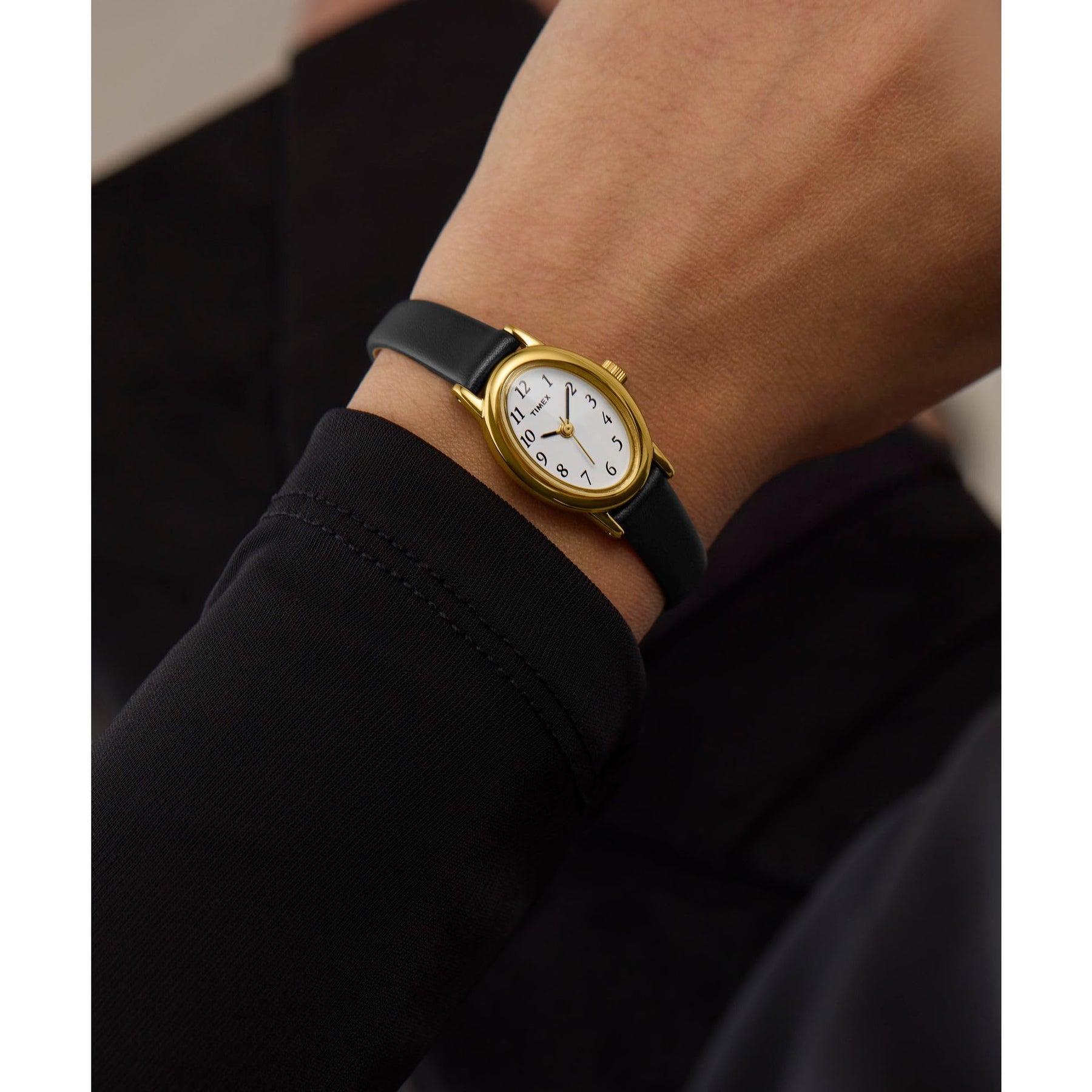 Cavatina Black Leather Strap Watch