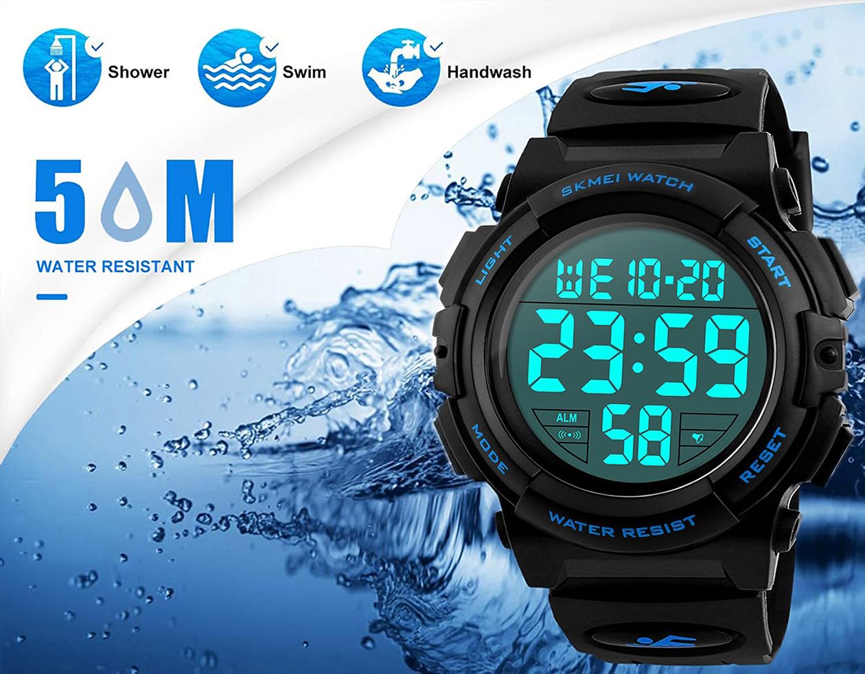 Digital Tactical Sports Watch LED Display