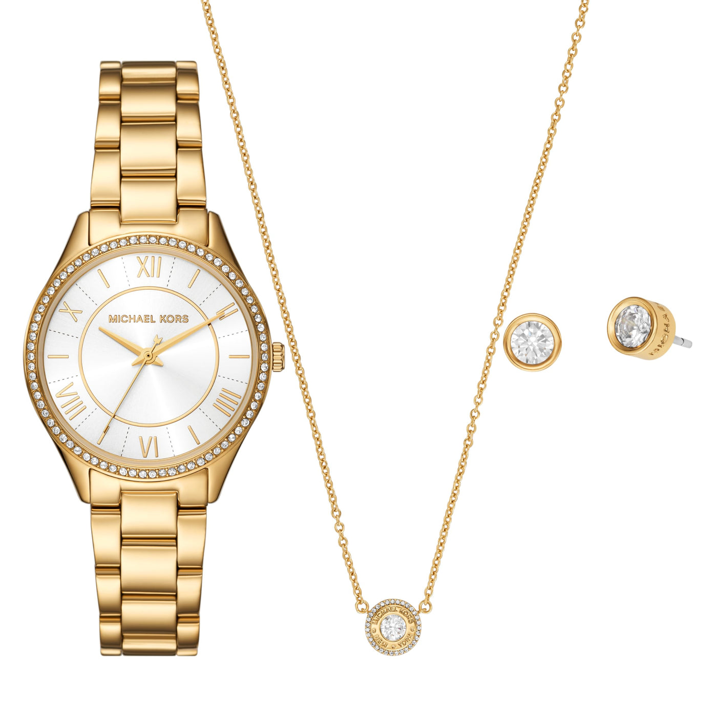 Lauryn Three-Hand Gold Watch Gift Set