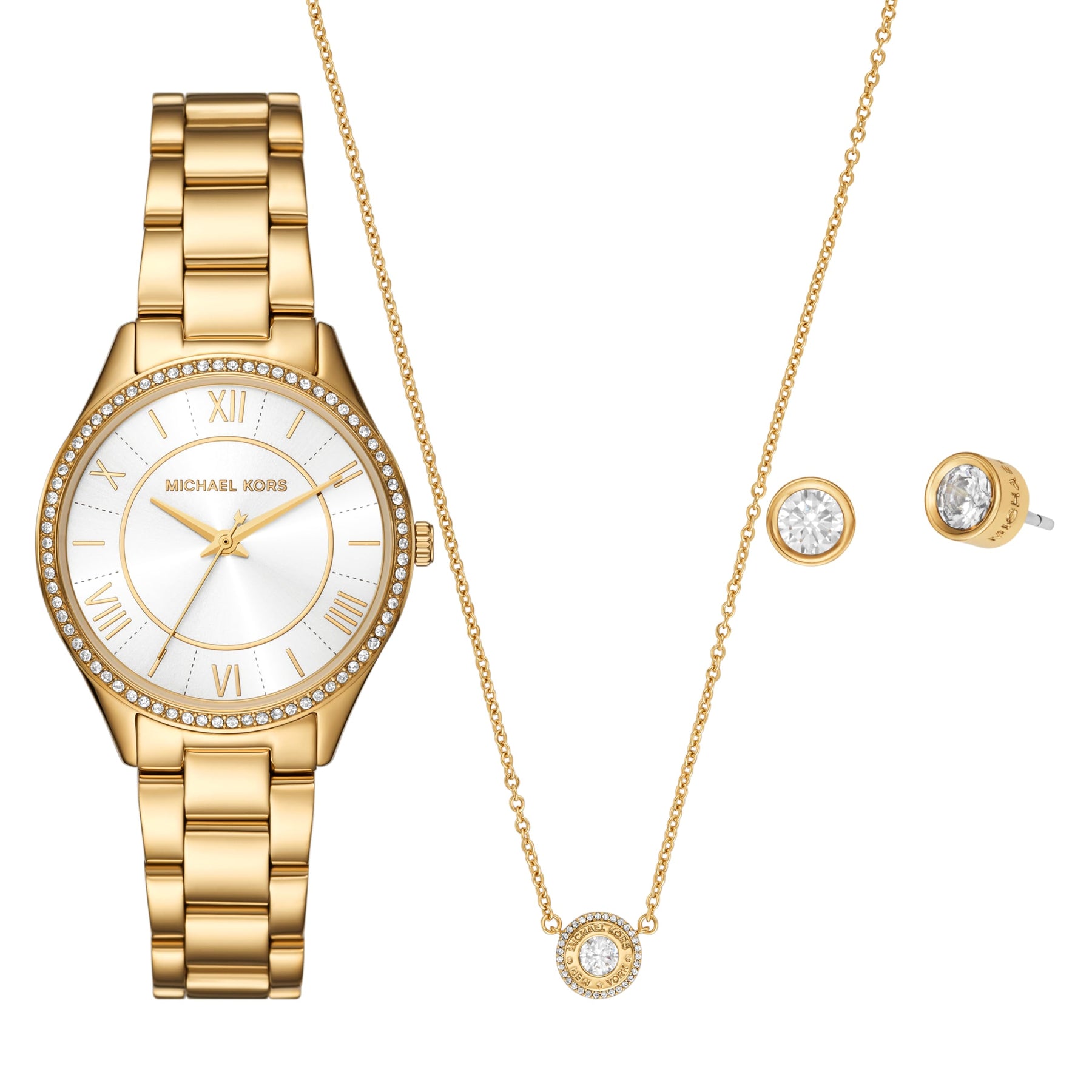 Lauryn Three-Hand Gold Watch Gift Set