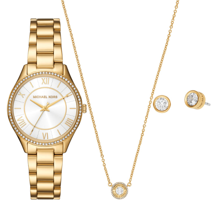 Lauryn Three-Hand Gold Watch Gift Set