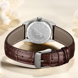 Pink Leather Dress Watch Luminous Dial