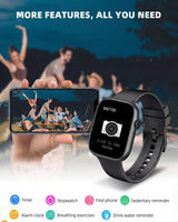HD Smartwatch with Bluetooth Calling Black Dial