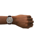 Fossil Men's Watch, Neutra Chronograph Brown Leather Watch for Men