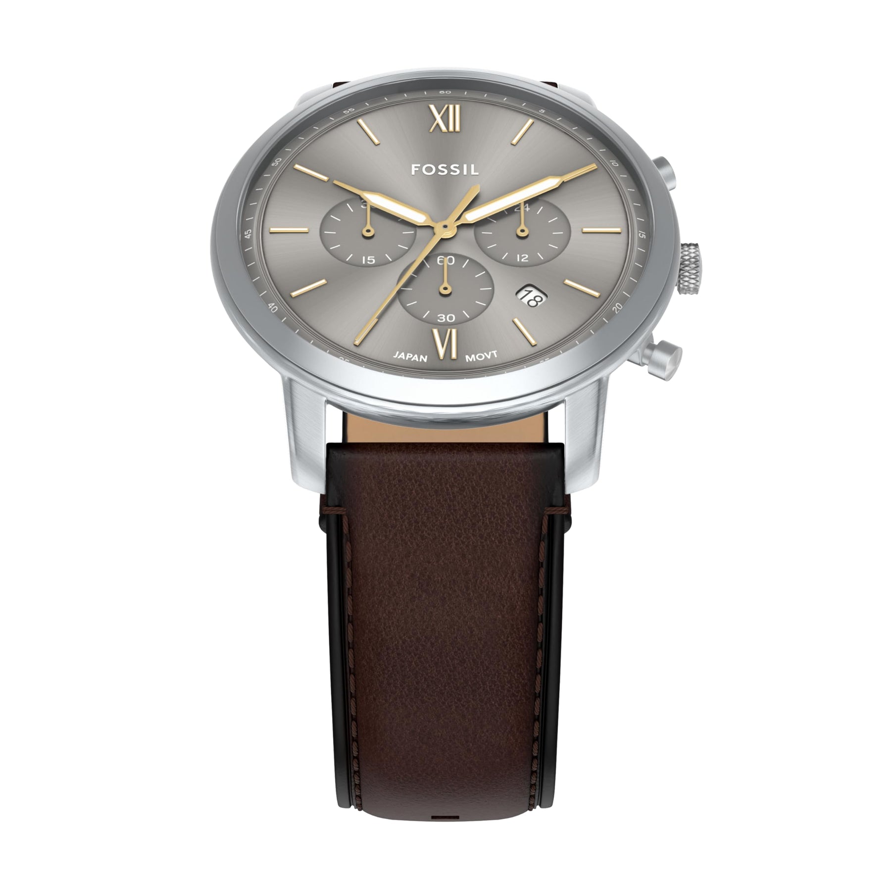 Fossil Men's Watch, Neutra Chronograph Brown Leather Watch for Men