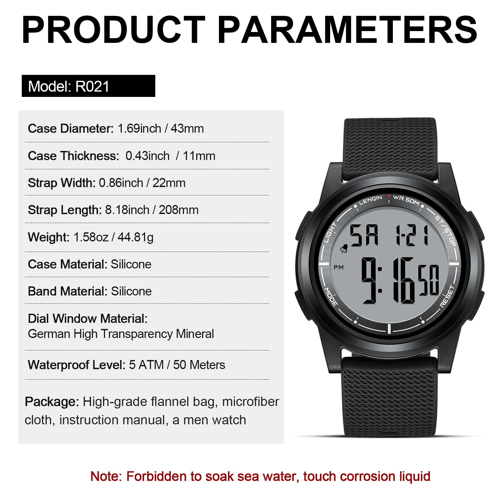 Ultra Thin Digital Sports Watch