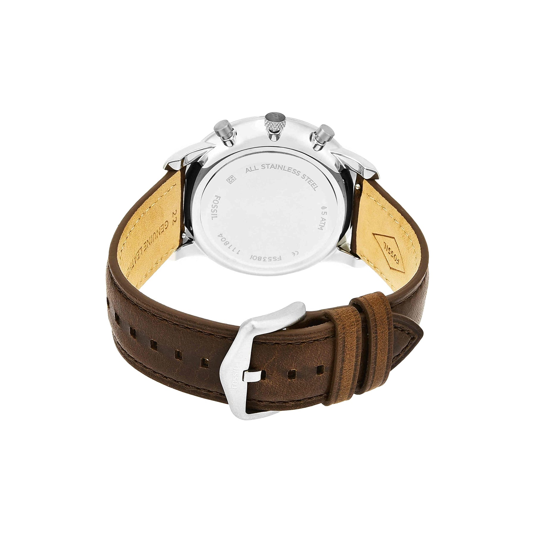 Neutra Chronograph Leather Watch Silver Brown