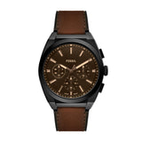 Everett Chronograph Leather Watch Brown