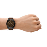 Everett Chronograph Leather Watch Brown