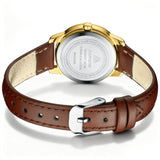 Easy Reader Leather Strap Watch Brown Gold Dial